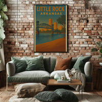 Vintage Little Rock Cityscape Travel Poster PosterGoat