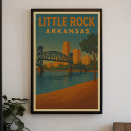 Vintage Little Rock Cityscape Travel Poster PosterGoat
