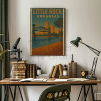 Vintage Little Rock Cityscape Travel Poster PosterGoat