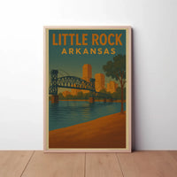 Vintage Little Rock Cityscape Travel Poster PosterGoat