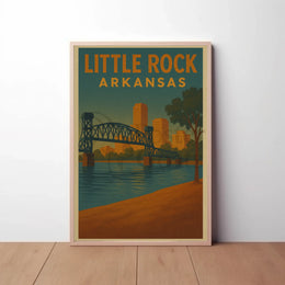 Vintage Little Rock Cityscape Travel Poster PosterGoat
