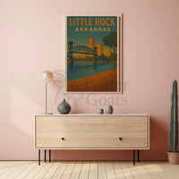 Vintage Little Rock Cityscape Travel Poster PosterGoat