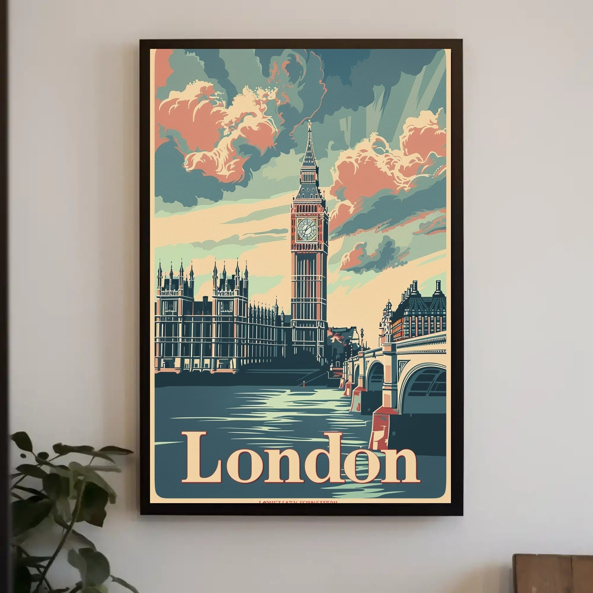 Vintage London Big Ben Travel Poster PosterGoat
