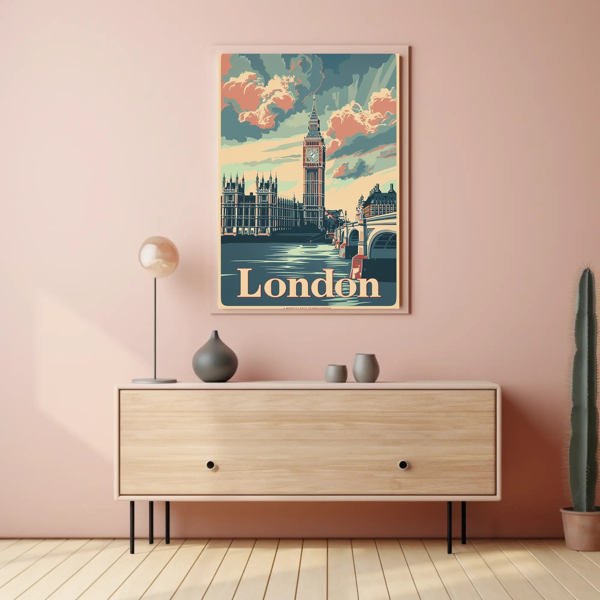Vintage London Big Ben Travel Poster PosterGoat