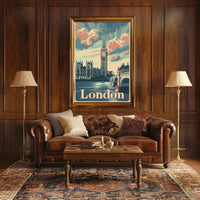 Vintage London Big Ben Travel Poster PosterGoat