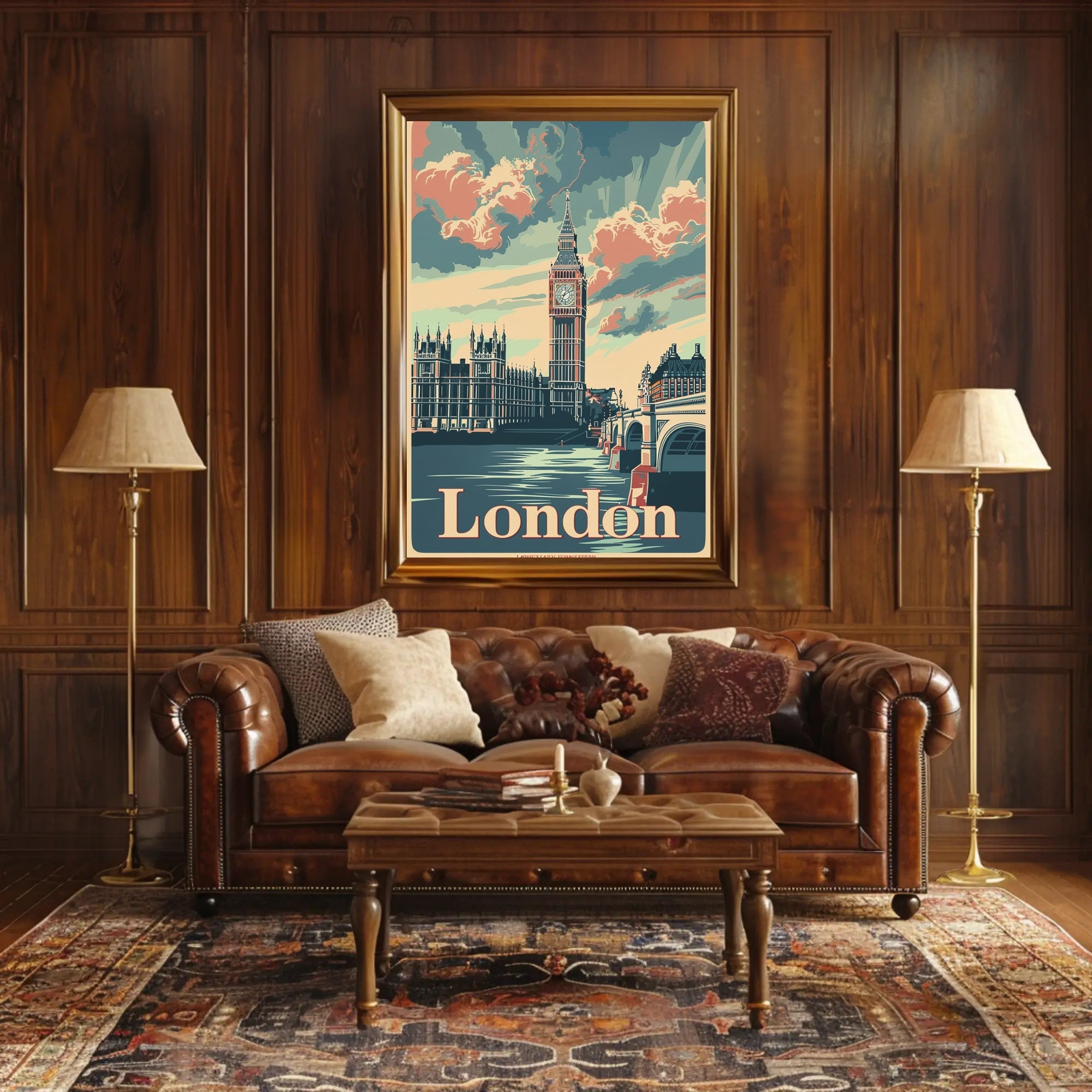 Vintage London Big Ben Travel Poster PosterGoat
