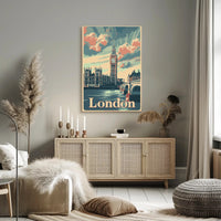 Vintage London Big Ben Travel Poster PosterGoat