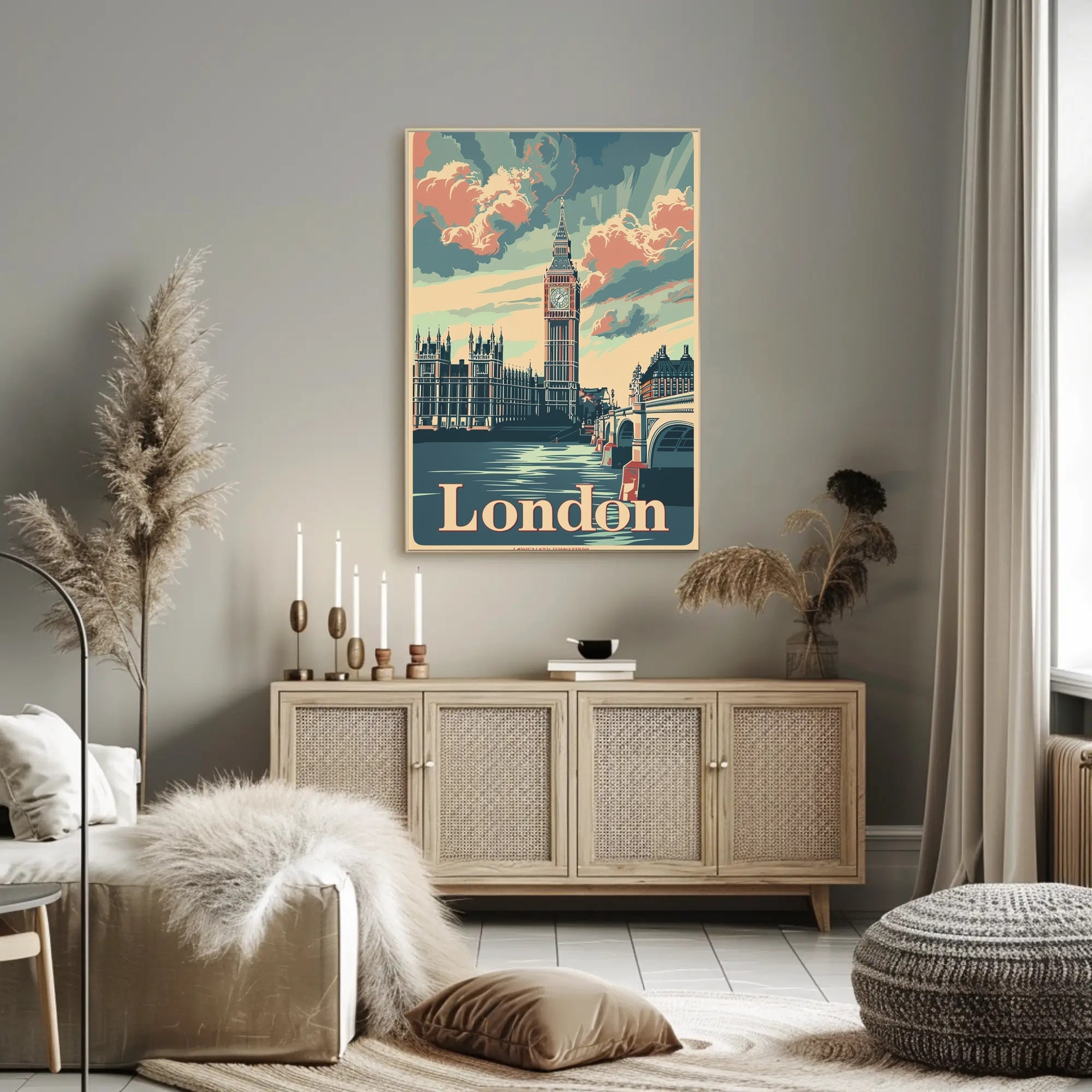 Vintage London Big Ben Travel Poster PosterGoat