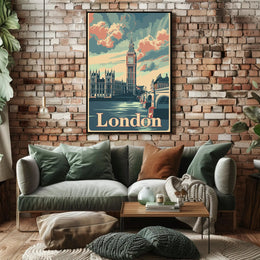 Vintage London Big Ben Travel Poster PosterGoat