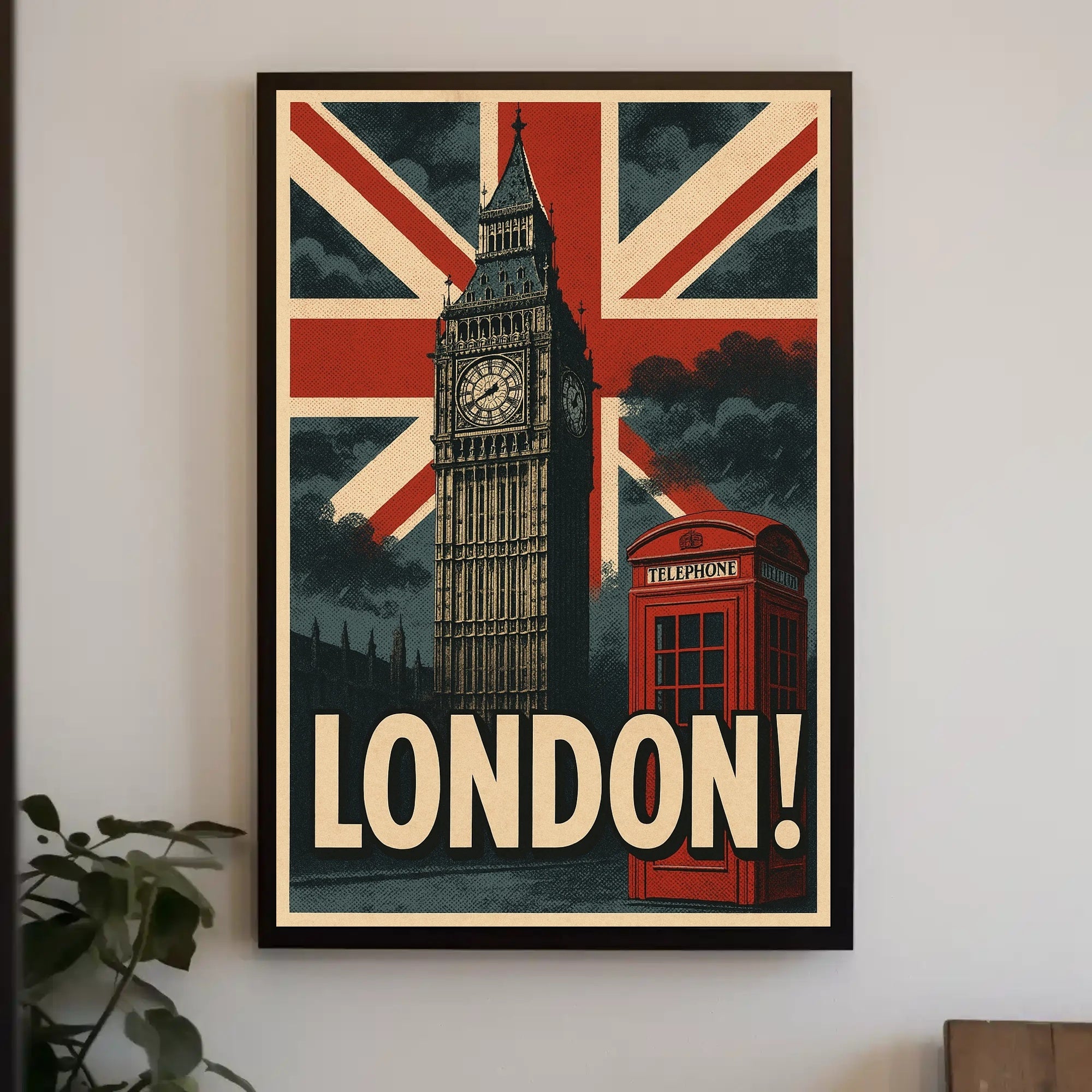 Vintage London Icons Travel Poster PosterGoat