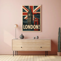 Vintage London Icons Travel Poster PosterGoat