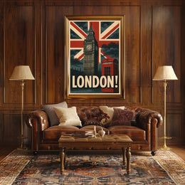 Vintage London Icons Travel Poster PosterGoat
