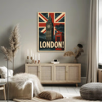 Vintage London Icons Travel Poster PosterGoat