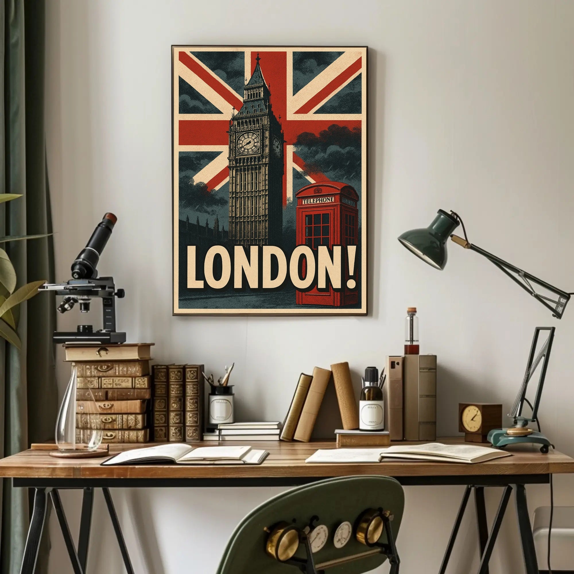Vintage London Icons Travel Poster PosterGoat