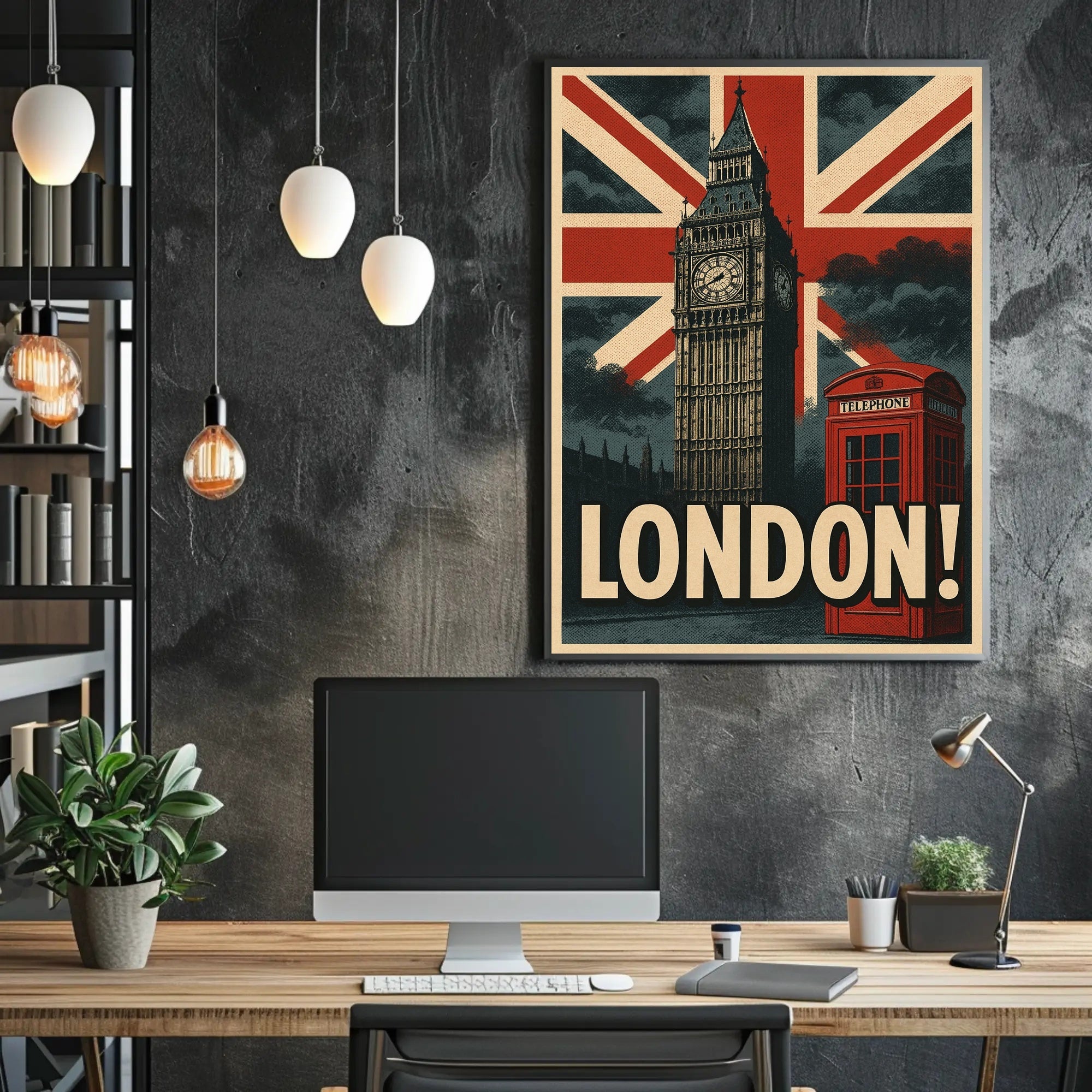 Vintage London Icons Travel Poster PosterGoat