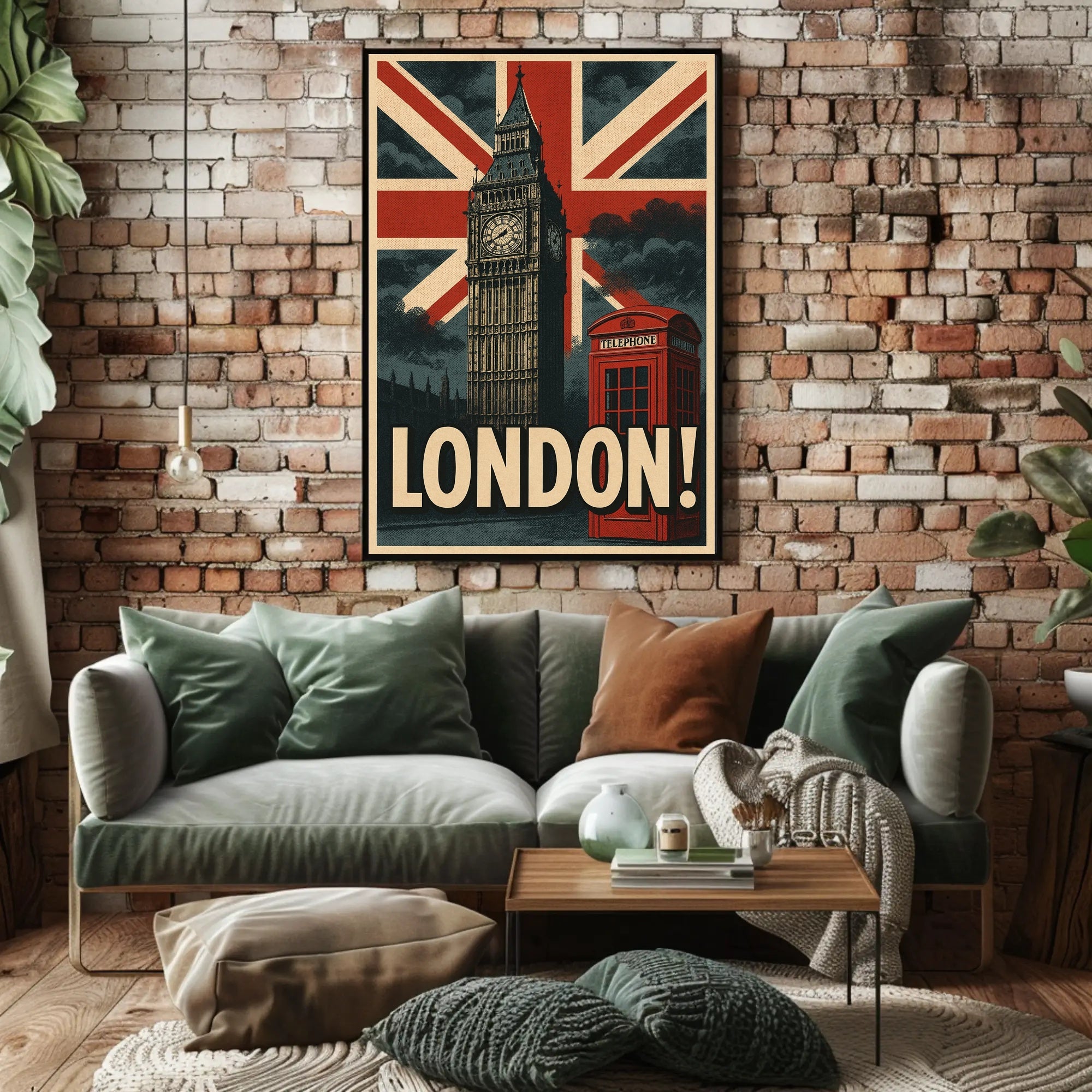 Vintage London Icons Travel Poster PosterGoat
