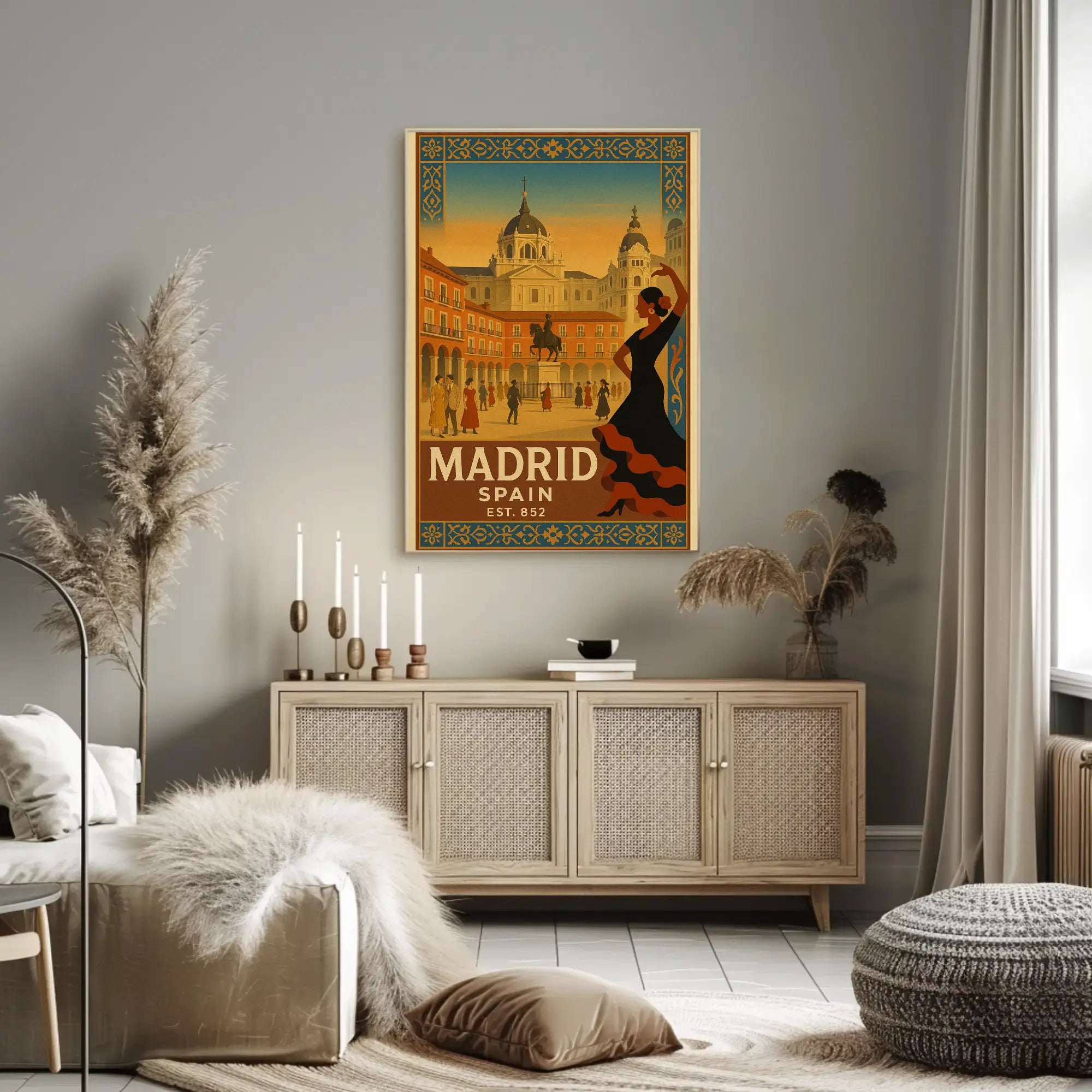Vintage Madrid Poster Celebrating Spanish Culture and History PosterGoat