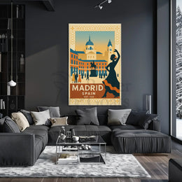 Vintage Madrid Spain Flamenco Dance Cultural Heritage Poster PosterGoat