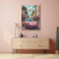 Vintage Miami Art Deco Car Travel Poster PosterGoat