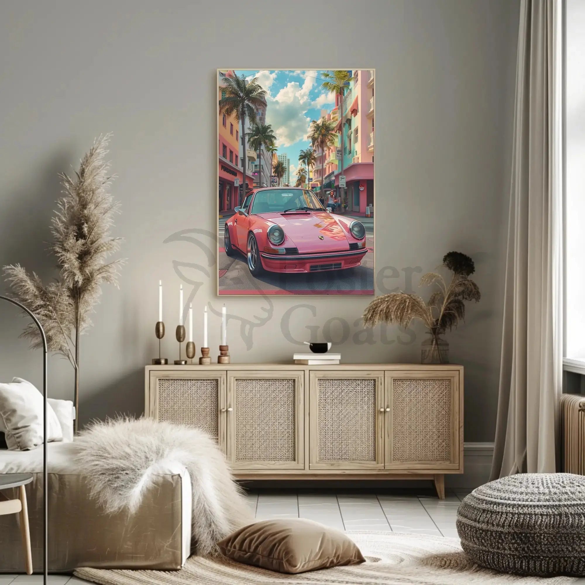 Vintage Miami Art Deco Car Travel Poster PosterGoat