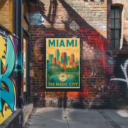 Vintage Miami Travel Poster The Magic City Wall Art PosterGoat
