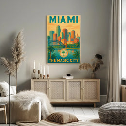 Vintage Miami Travel Poster The Magic City Wall Art PosterGoat