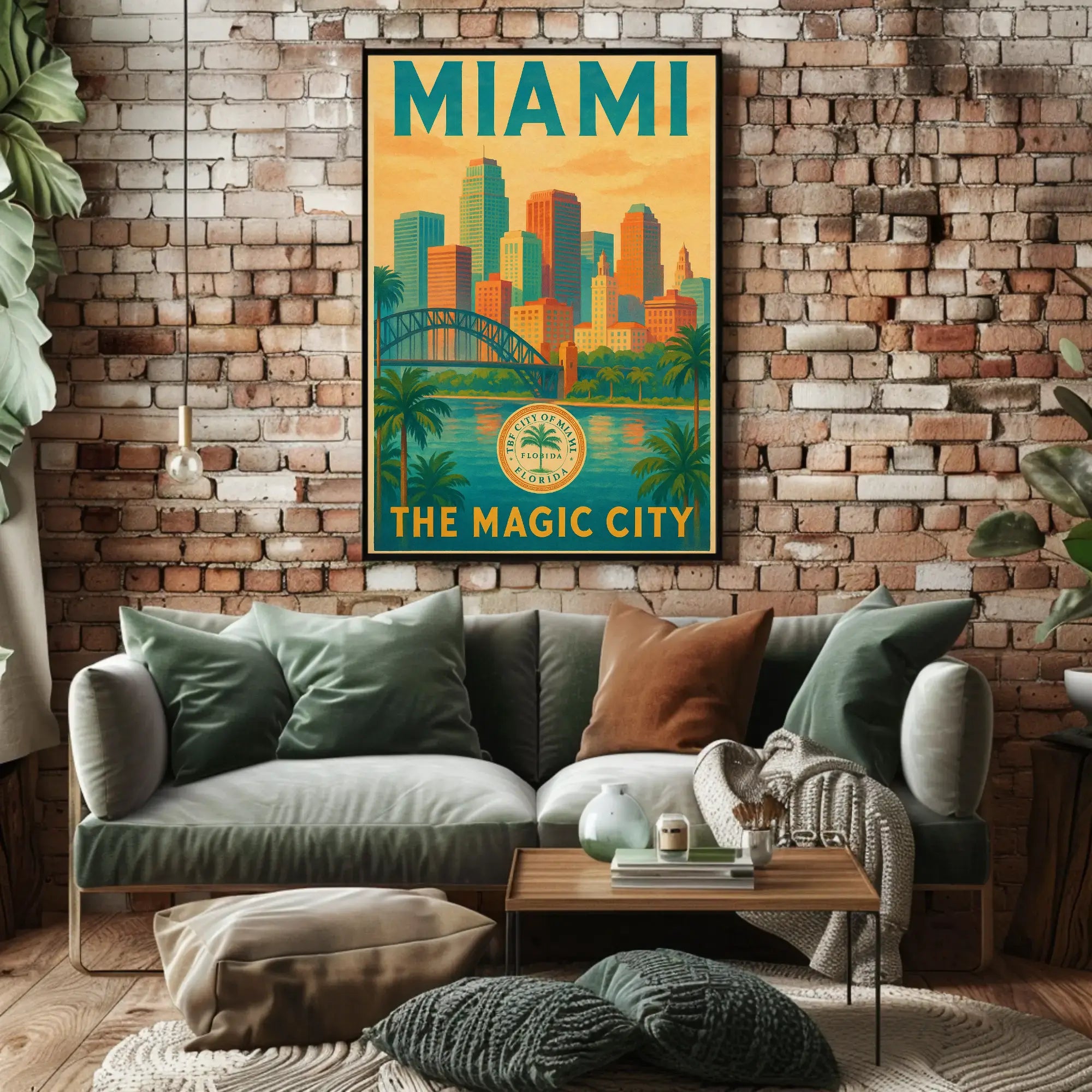 Vintage Miami Travel Poster The Magic City Wall Art PosterGoat