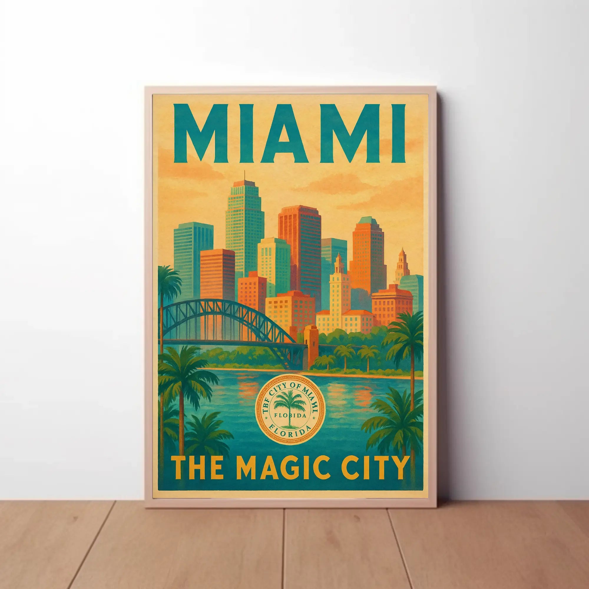 Vintage Miami Travel Poster The Magic City Wall Art PosterGoat