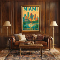 Vintage Miami Travel Poster The Magic City Wall Art PosterGoat