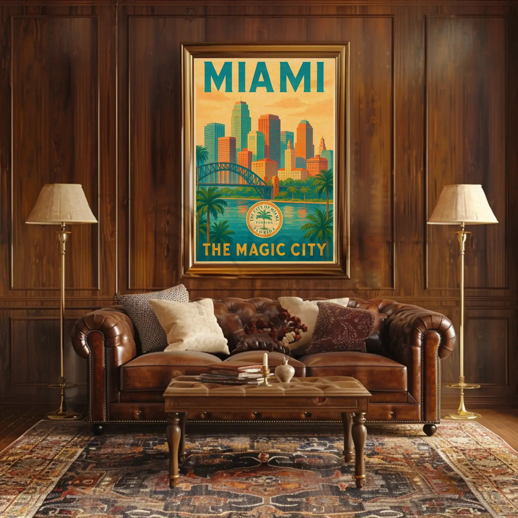 Vintage Miami Travel Poster The Magic City Wall Art PosterGoat