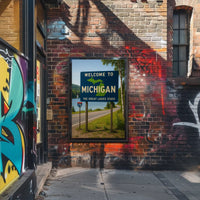 Vintage Michigan Great Lakes Welcome Travel Poster PosterGoat