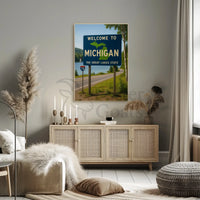 Vintage Michigan Great Lakes Welcome Travel Poster PosterGoat