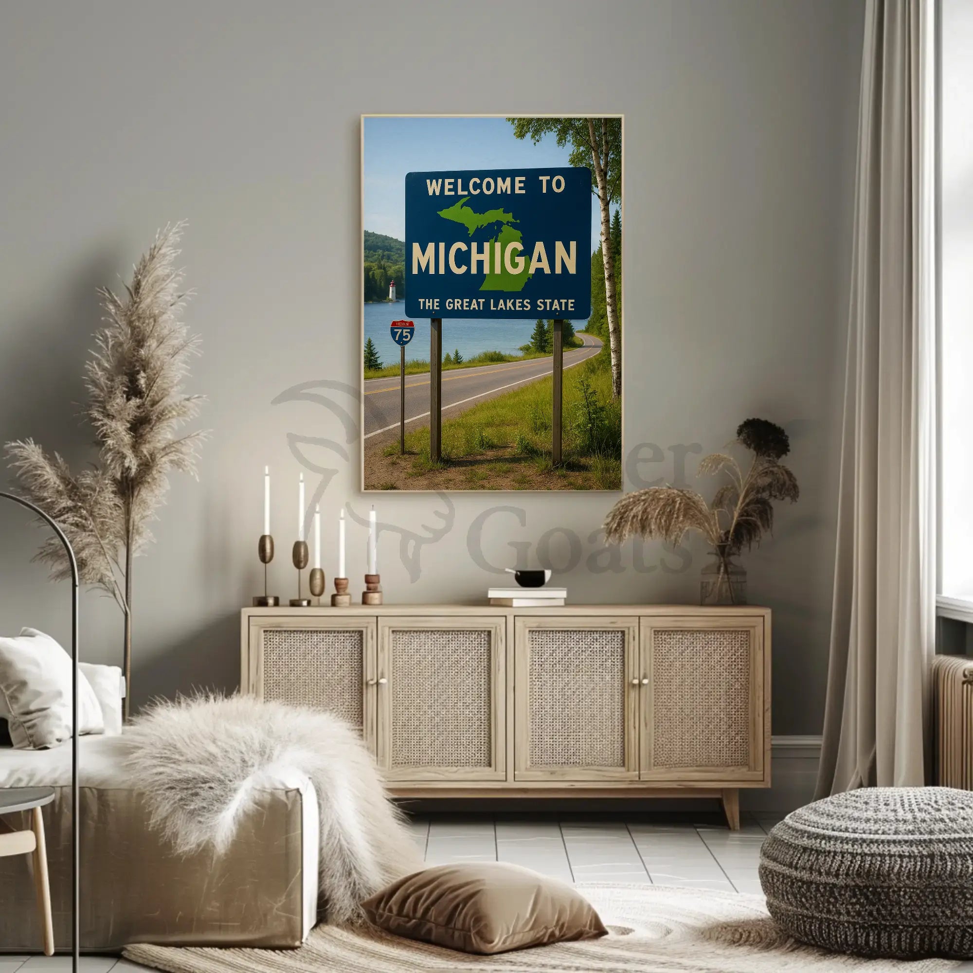 Vintage Michigan Great Lakes Welcome Travel Poster PosterGoat