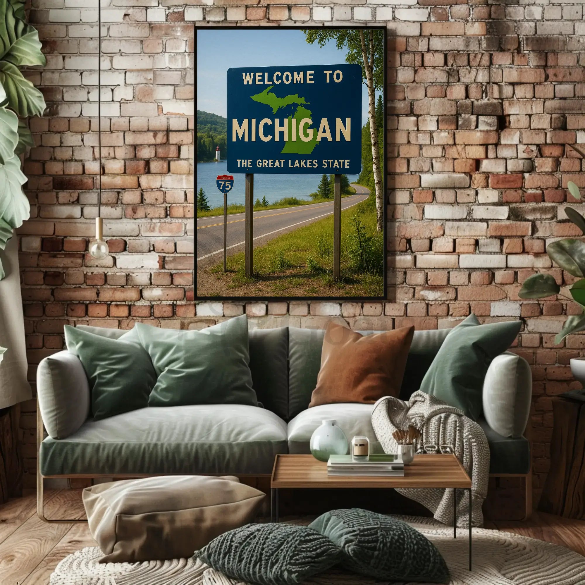 Vintage Michigan Great Lakes Welcome Travel Poster PosterGoat