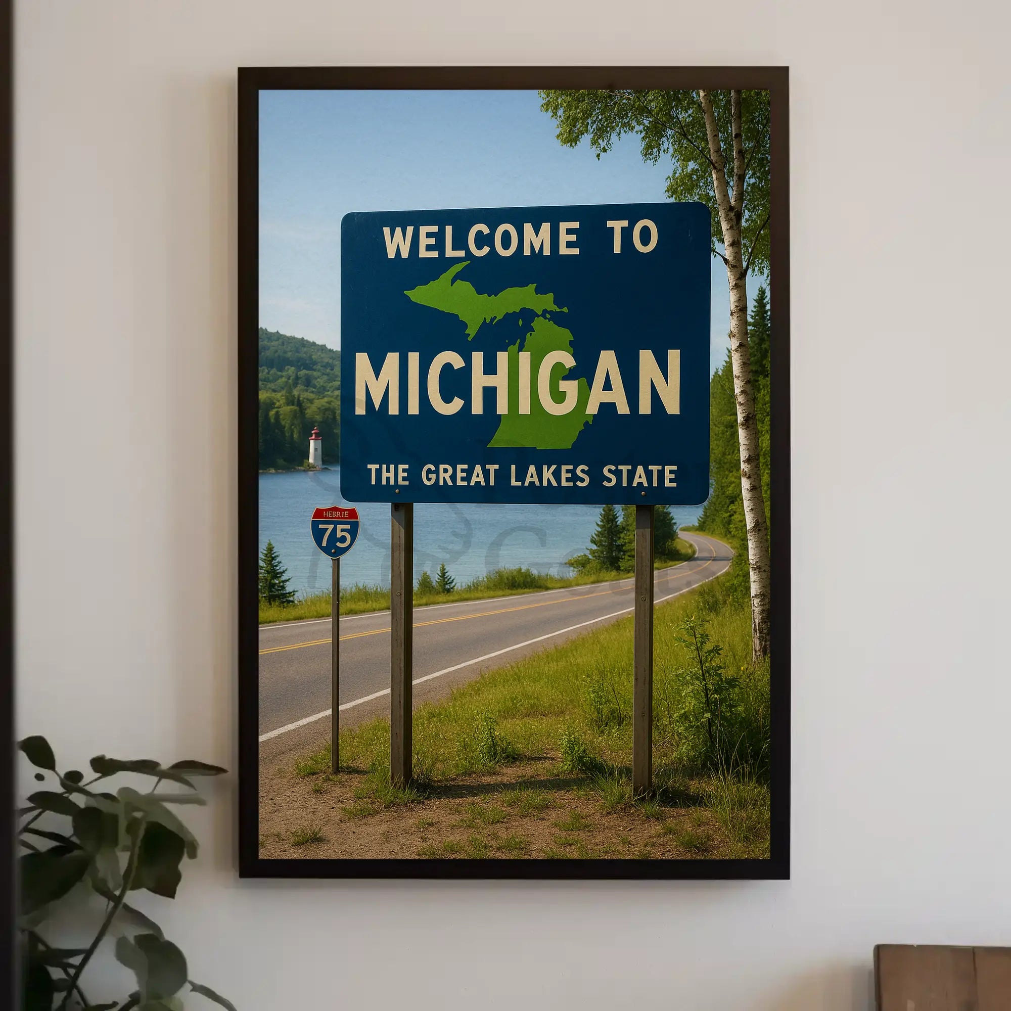 Vintage Michigan Great Lakes Welcome Travel Poster PosterGoat
