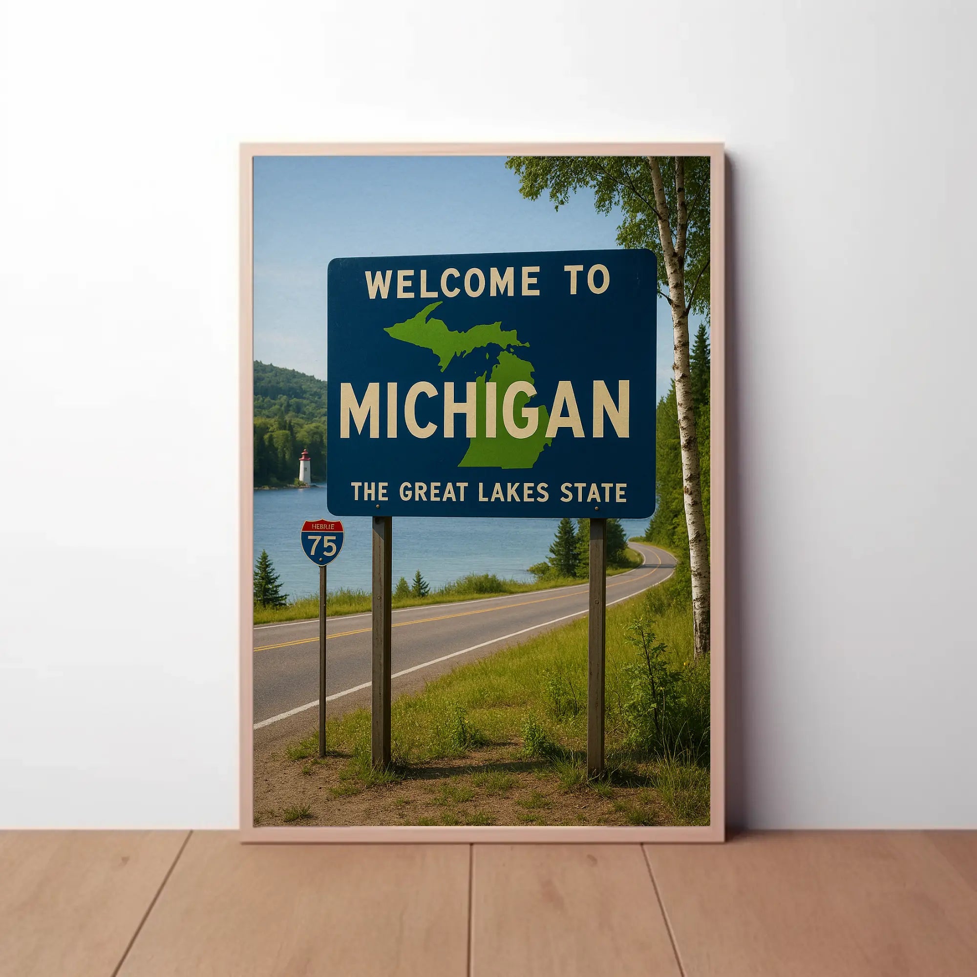 Vintage Michigan Great Lakes Welcome Travel Poster PosterGoat