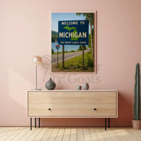 Vintage Michigan Great Lakes Welcome Travel Poster PosterGoat