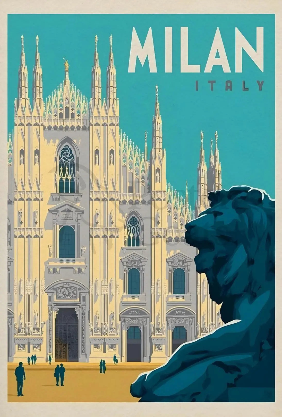 Vintage Milan Cathedral Duomo Poster PosterGoat