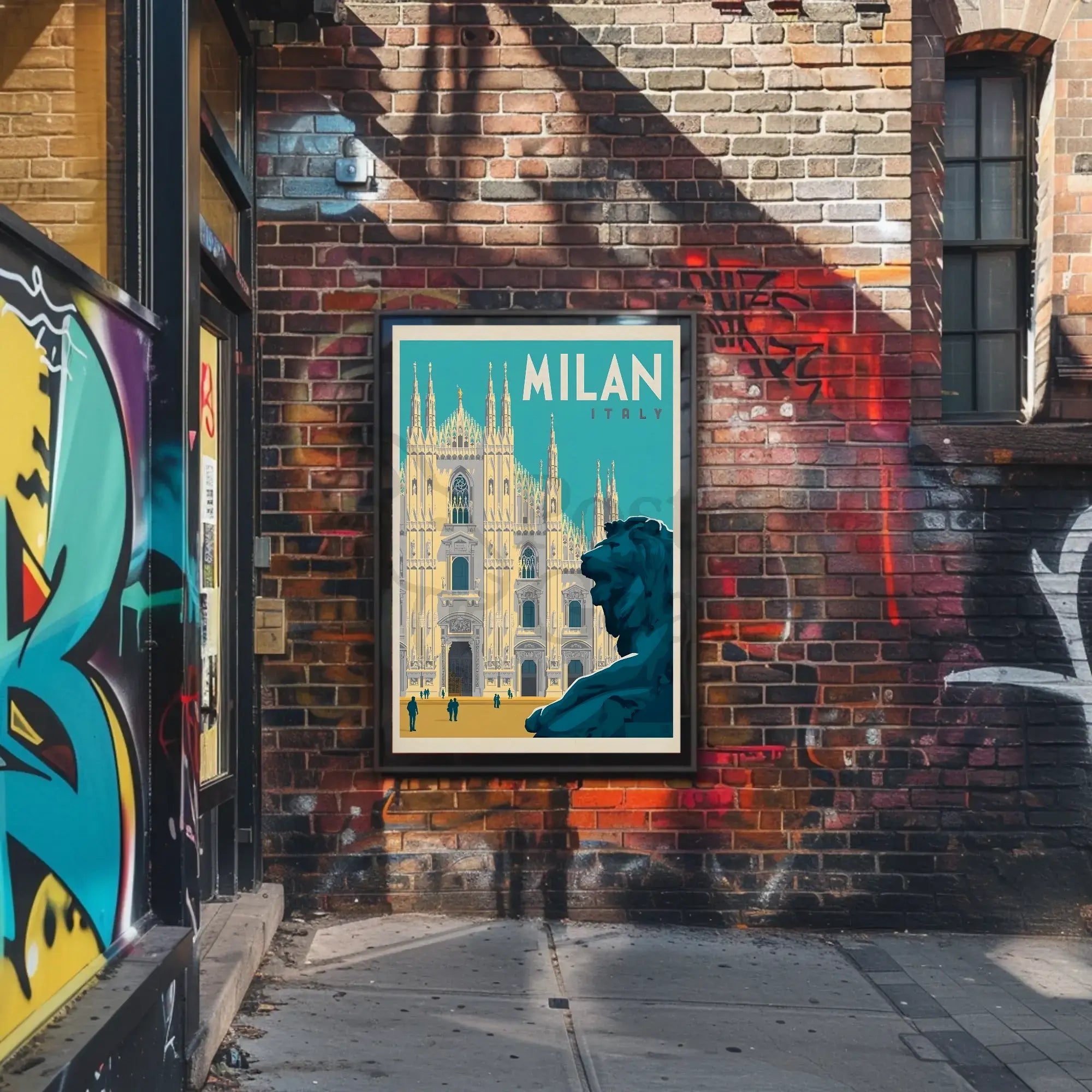 Vintage Milan Cathedral Duomo Poster PosterGoat