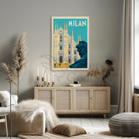 Vintage Milan Cathedral Duomo Poster PosterGoat
