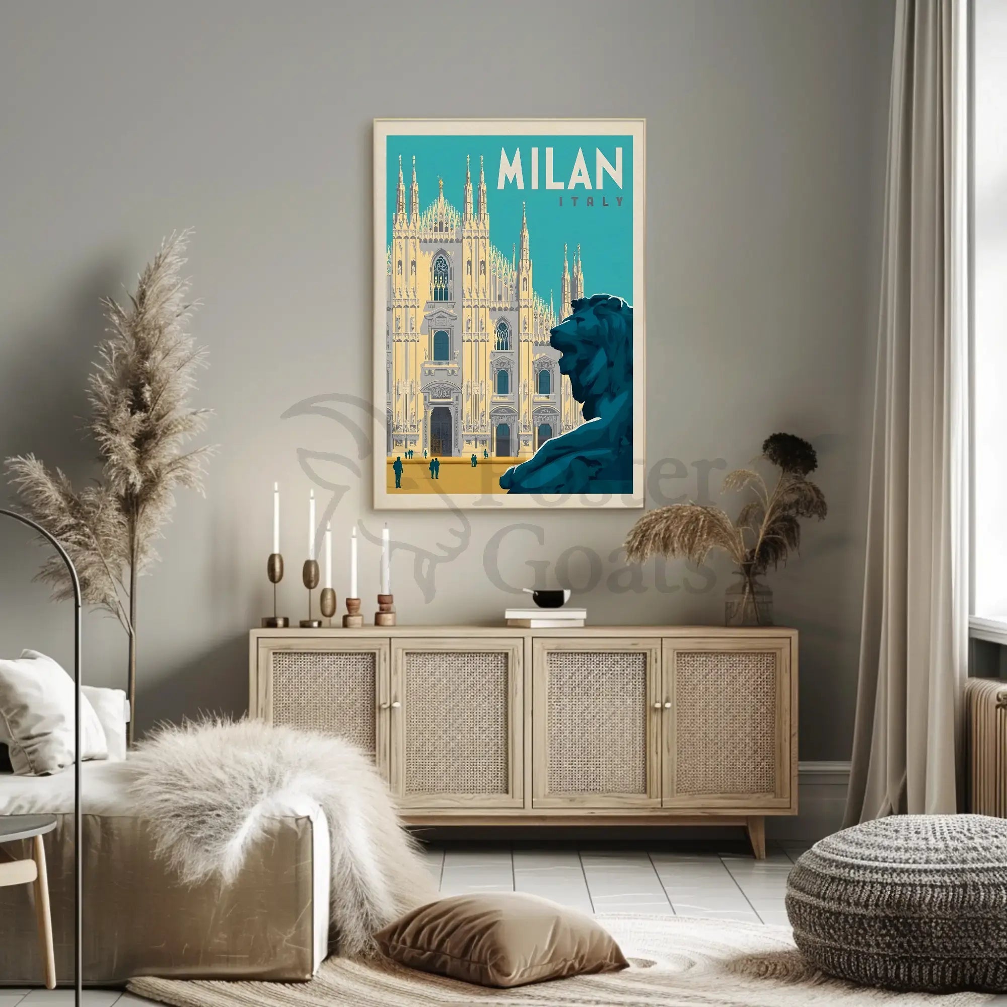 Vintage Milan Cathedral Duomo Poster PosterGoat
