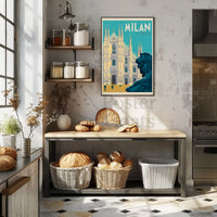 Vintage Milan Cathedral Duomo Poster PosterGoat