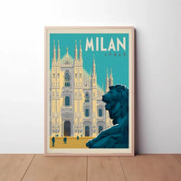 Vintage Milan Cathedral Duomo Poster PosterGoat