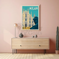 Vintage Milan Cathedral Duomo Poster PosterGoat