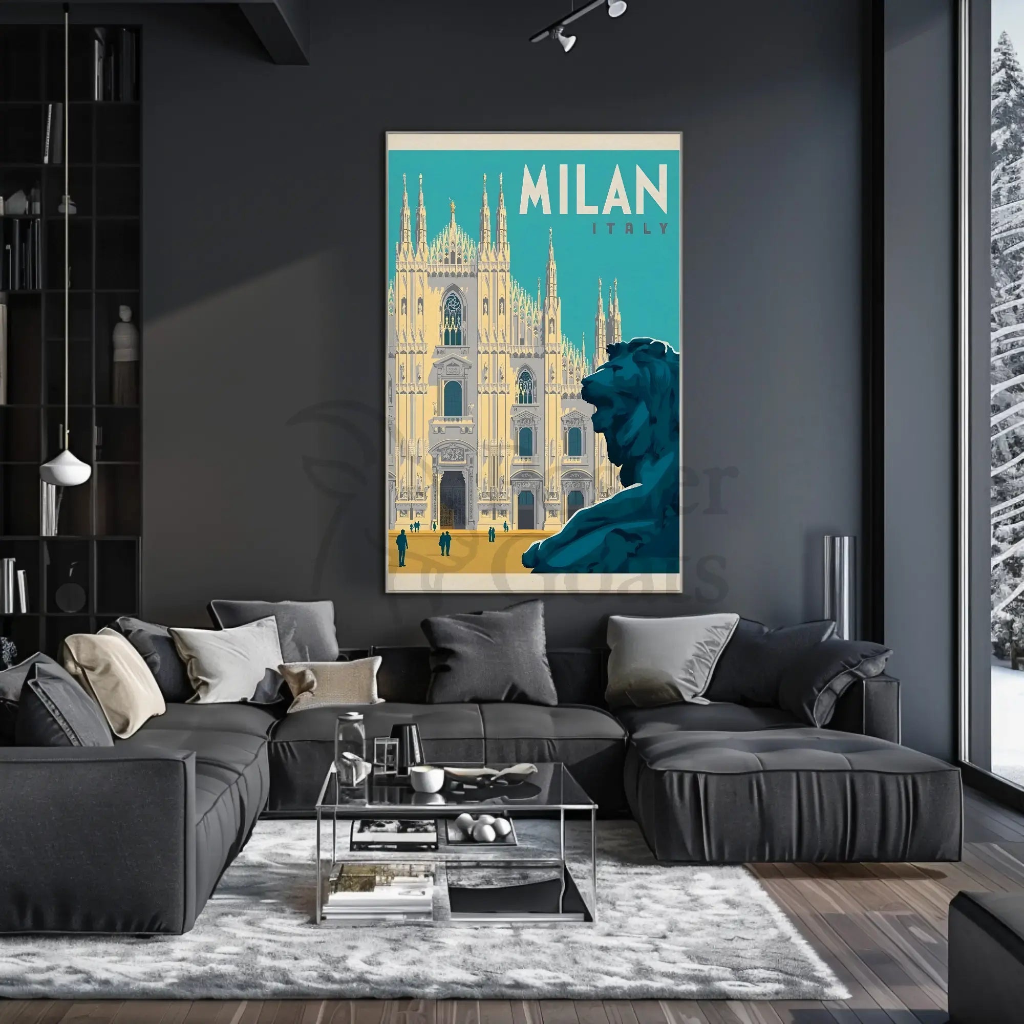 Vintage Milan Cathedral Duomo Poster PosterGoat