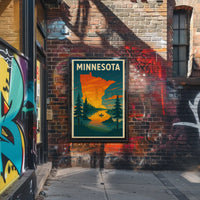 Vintage Minnesota Nature Adventure Travel Poster PosterGoat