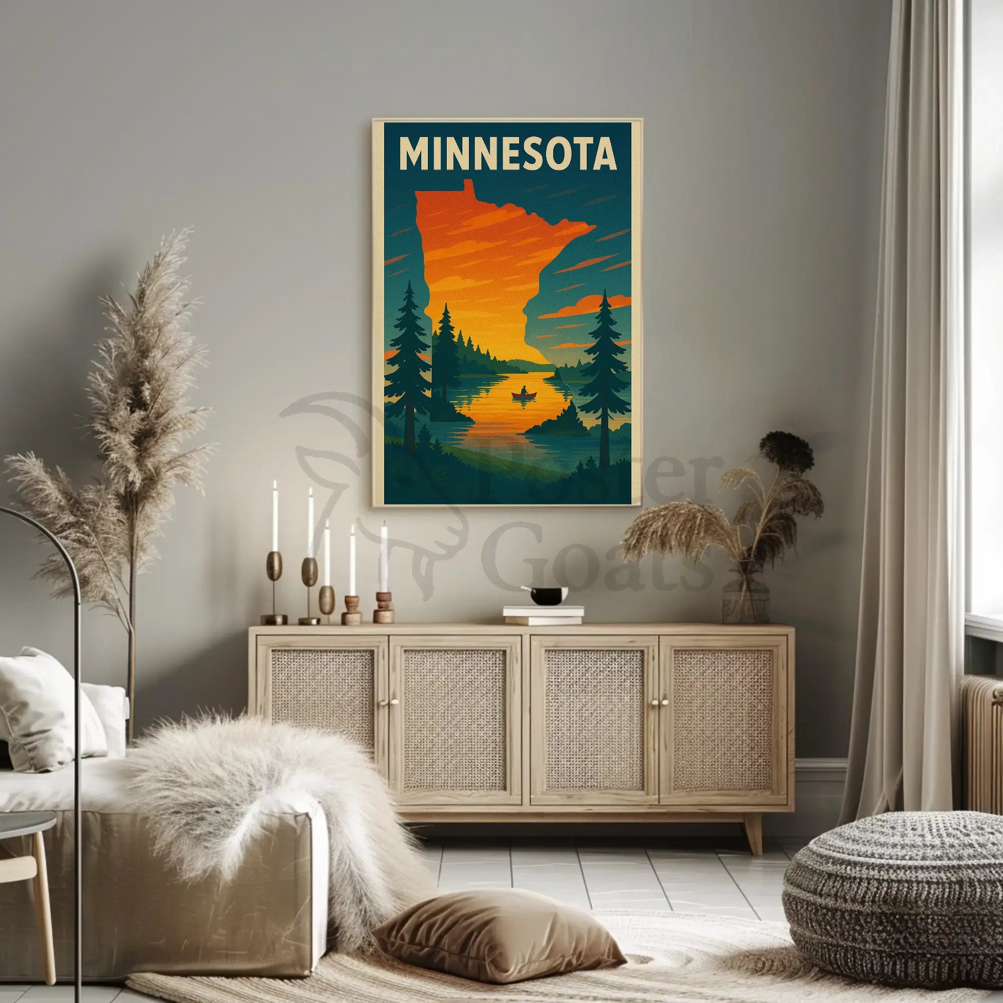 Vintage Minnesota Nature Adventure Travel Poster PosterGoat