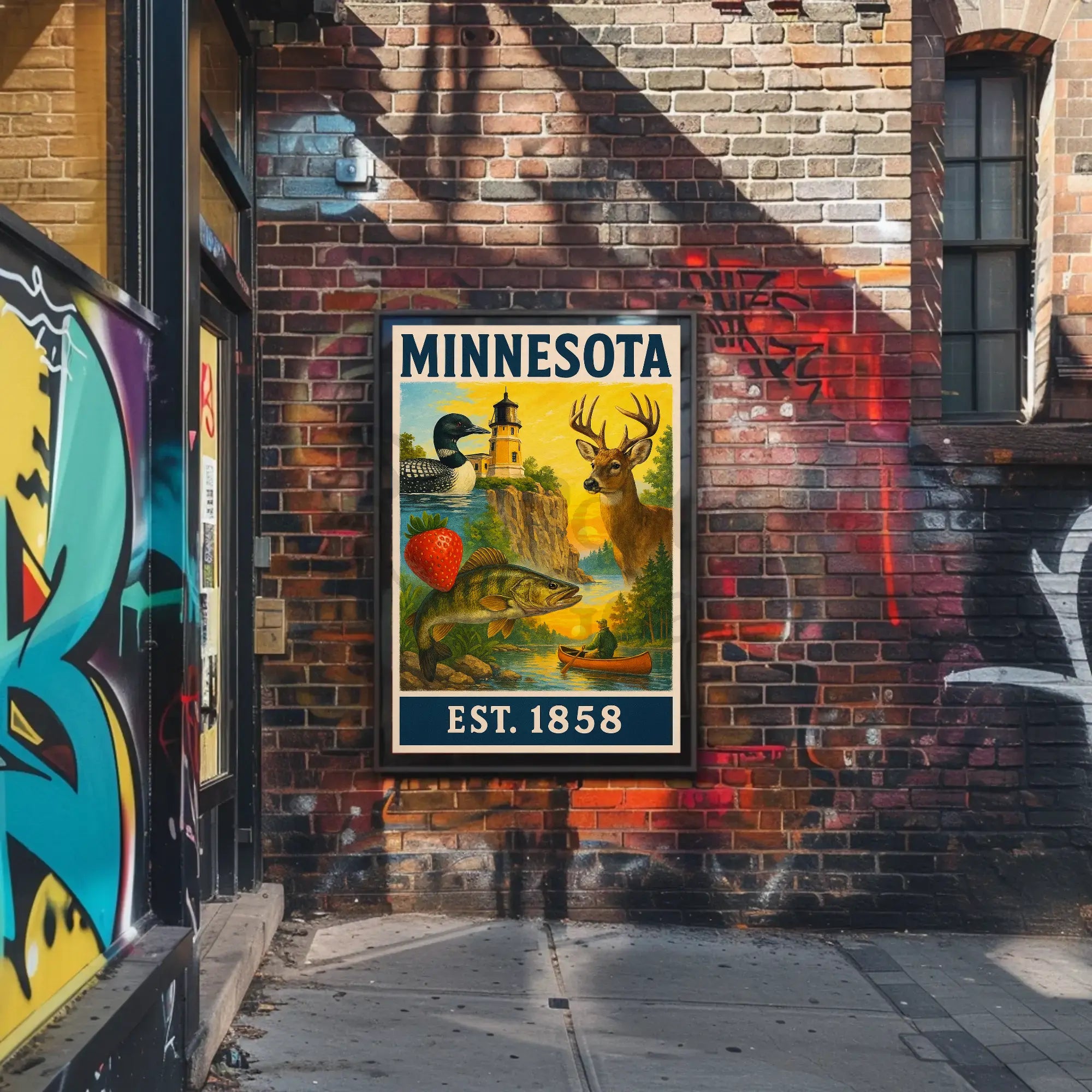 Vintage Minnesota Nostalgia Travel Poster PosterGoat
