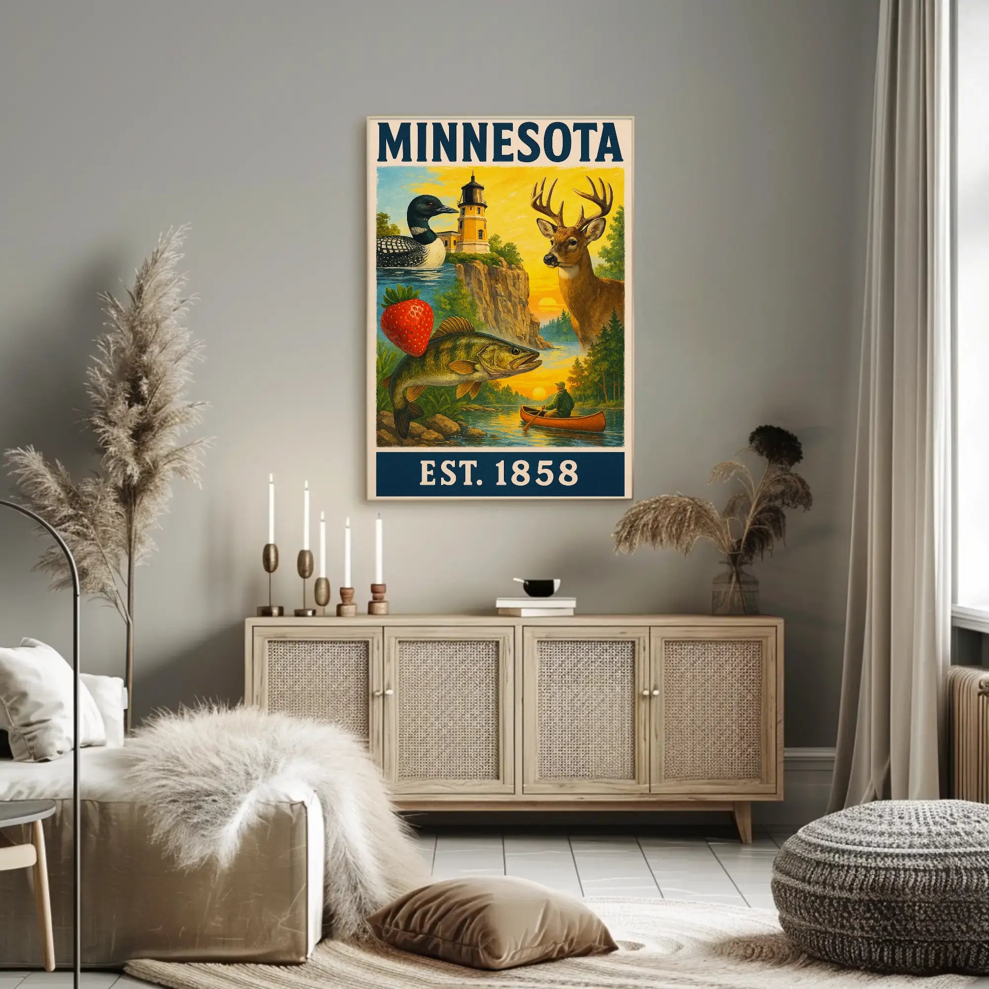 Vintage Minnesota Nostalgia Travel Poster PosterGoat