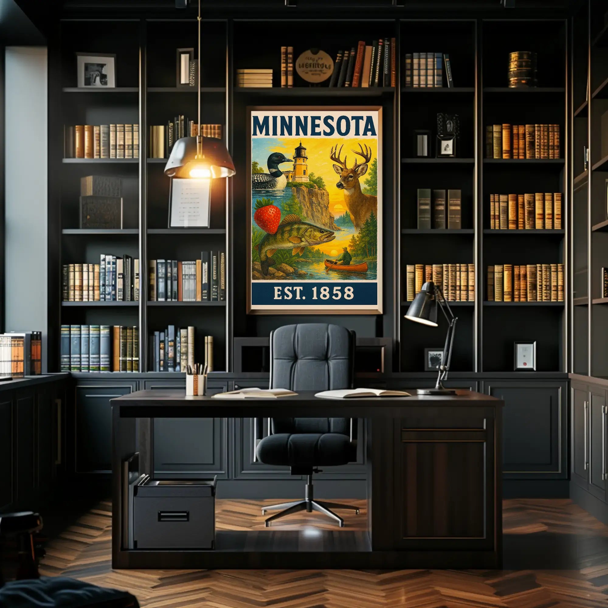 Vintage Minnesota Nostalgia Travel Poster PosterGoat